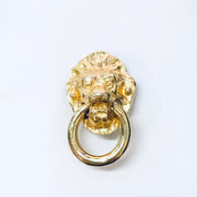 Vintage Earrings, Clip On Earrings, Lion Door Knocker Earrings, Large Earrings, Costume Jewelry, Gold Toned Earrings, Vintage Jewelry, Lion
