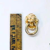 Vintage Earrings, Clip On Earrings, Lion Door Knocker Earrings, Large Earrings, Costume Jewelry, Gold Toned Earrings, Vintage Jewelry, Lion