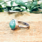 Vintage Ring, Silver Ring, Green Gemstone, Green Jewelry, Green and Silver, Vintage Jewelry, Round Stone, Green Cabochon, Simple Ring, 925