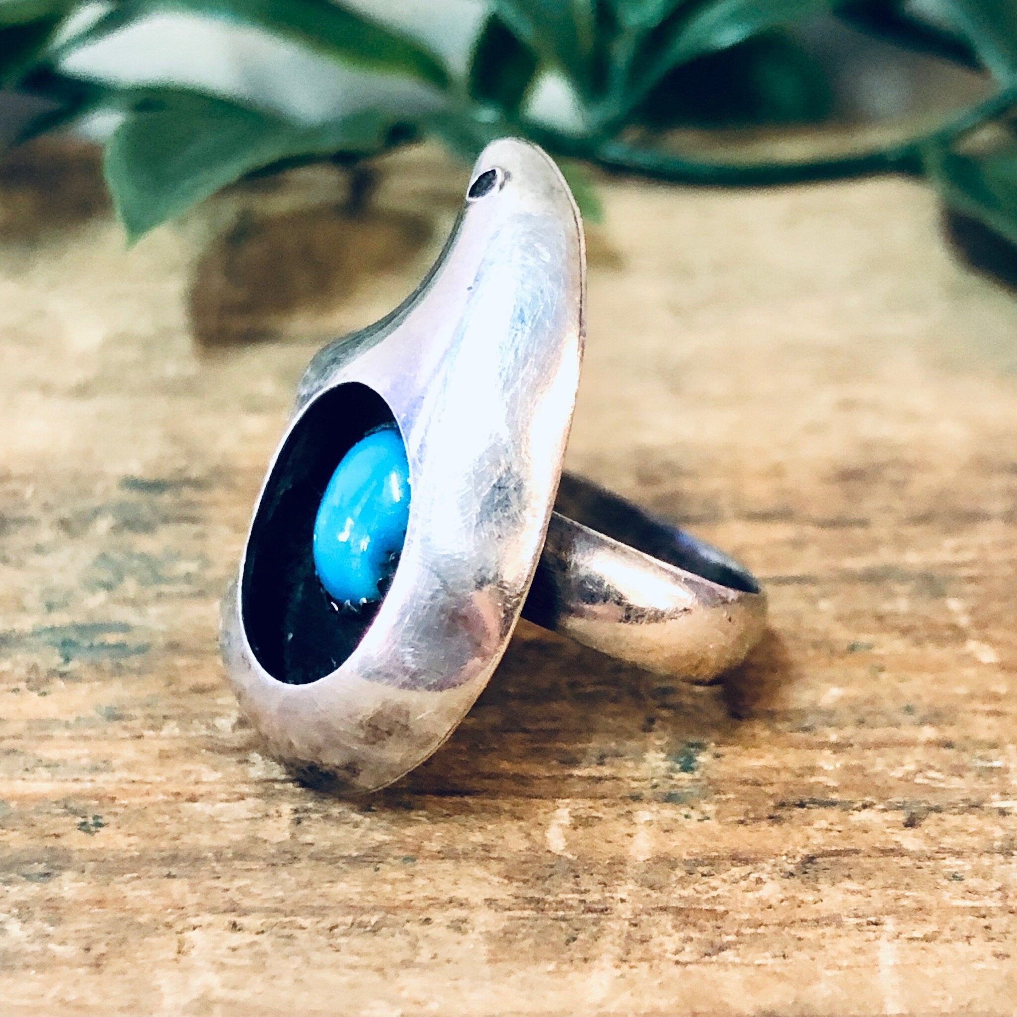 Vintage Ring, Silver Ring, Turquoise Ring, Turquoise Jewelry, Vintage Jewelry, Blue and Silver, Unique Ring, Abstract Jewelry, Southwestern