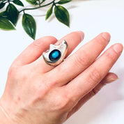 Vintage Ring, Silver Ring, Turquoise Ring, Turquoise Jewelry, Vintage Jewelry, Blue and Silver, Unique Ring, Abstract Jewelry, Southwestern