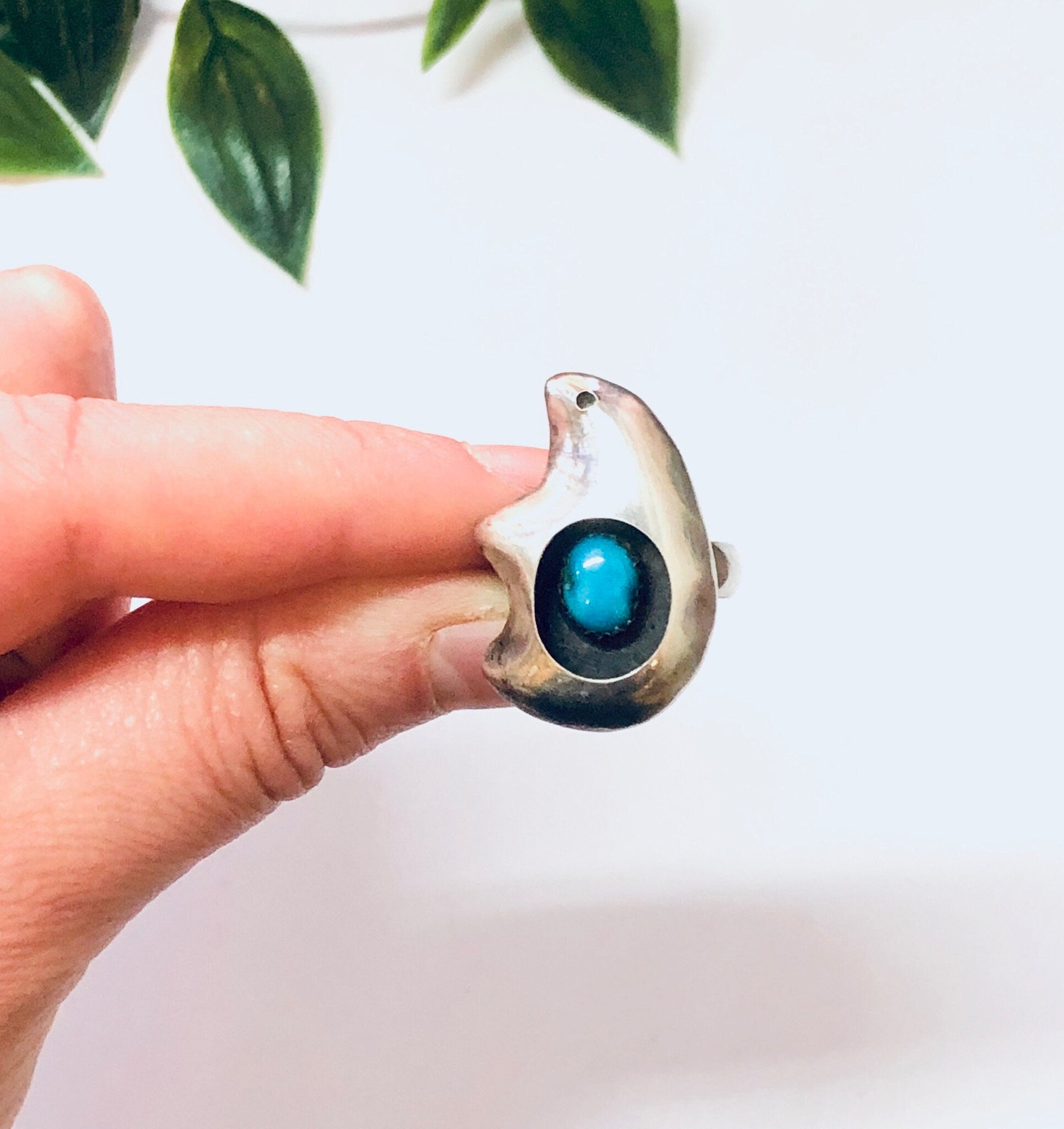 Vintage Ring, Silver Ring, Turquoise Ring, Turquoise Jewelry, Vintage Jewelry, Blue and Silver, Unique Ring, Abstract Jewelry, Southwestern