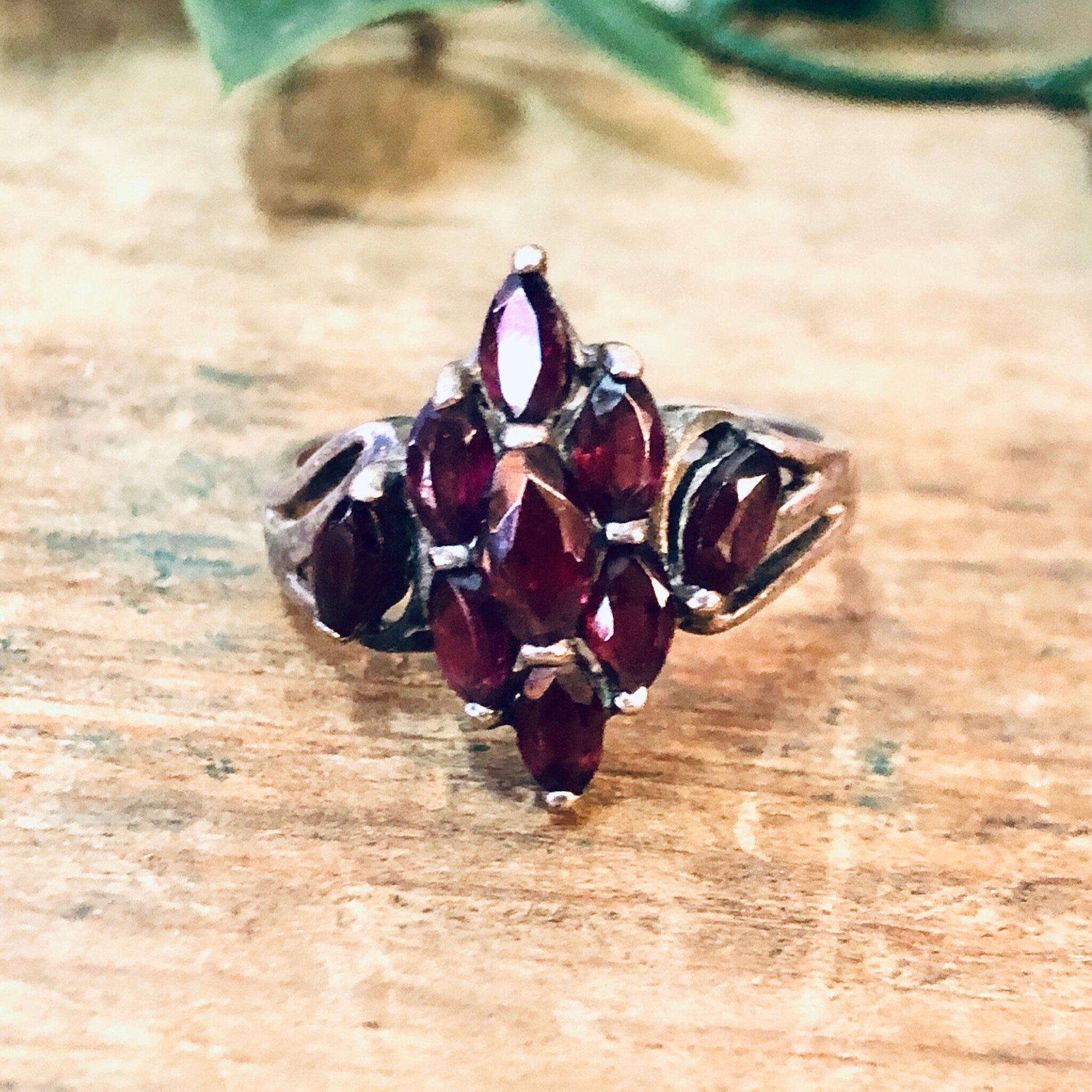 Vintage Ring, Silver Ring, Red Gemstone, Red and Silver, Statement Jewelry, Large Ring, Vintage Jewelry, Unique Ring, Dark Red Gemstone, 925