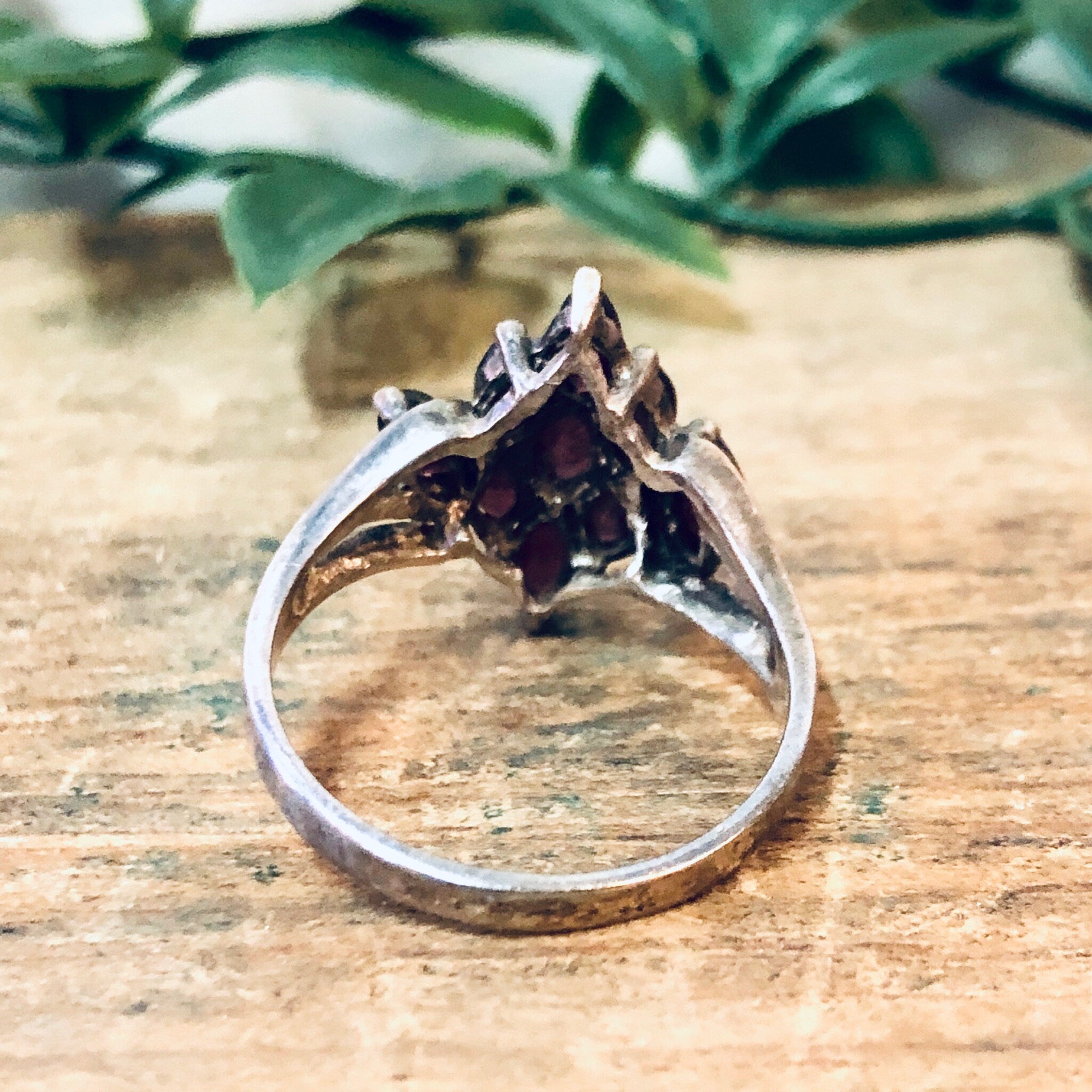 Vintage Ring, Silver Ring, Red Gemstone, Red and Silver, Statement Jewelry, Large Ring, Vintage Jewelry, Unique Ring, Dark Red Gemstone, 925