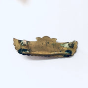 Vintage Brooch, 1920s Pin, Egyptian Revival Pin, Enameled Pin, Egyptian Jewelry, Winged Pin, Green Pin, Red Pin, Brass Tone, Vintage Jewelry