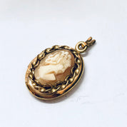 Vintage Locket, Cameo Locket, Vintage Cameo, Small Locket, Gold Toned Locket, Cameo Jewelry, Small Cameo, Pendant Locket, Cameo Pendant