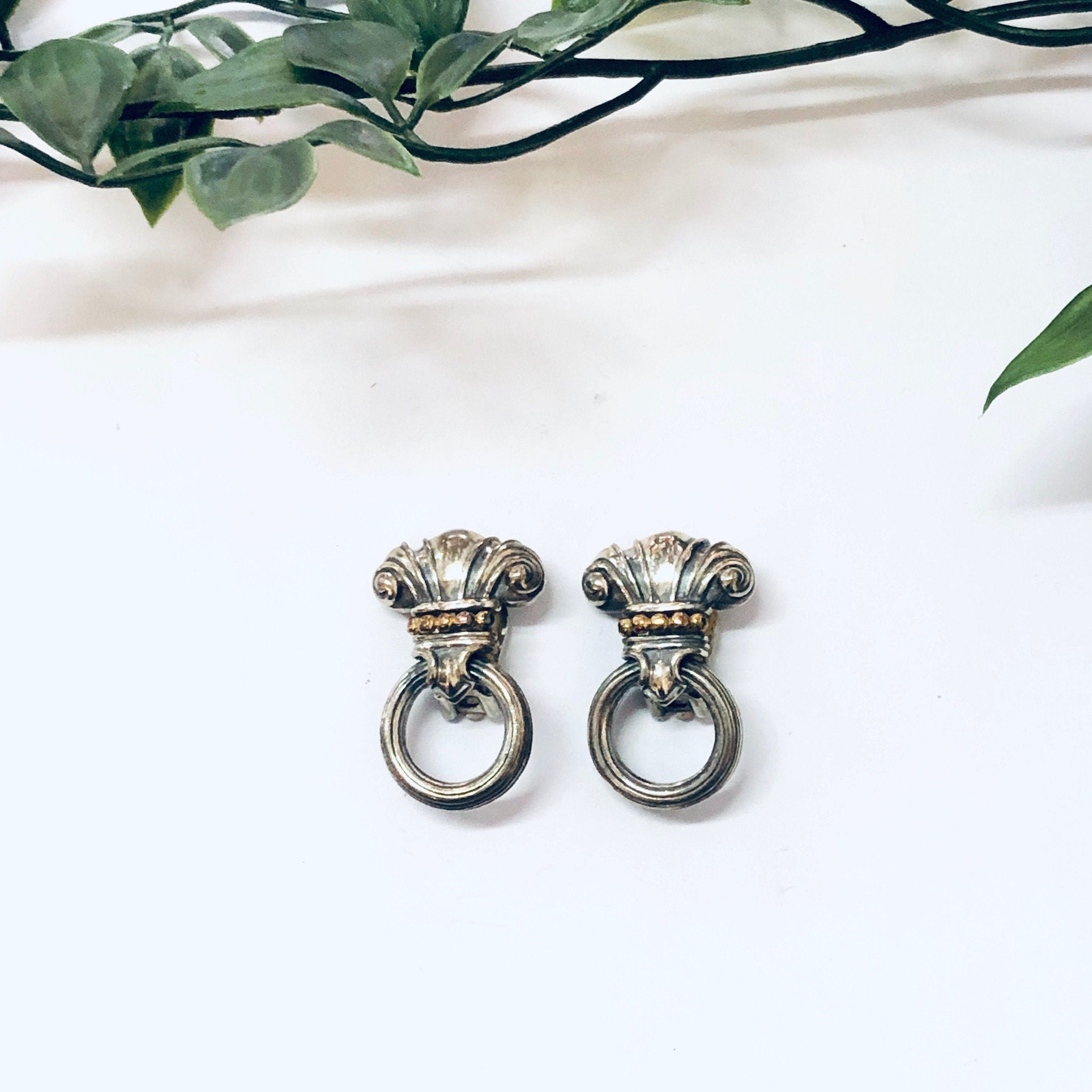 Vintage Earrings, Clip On Earrings, Door Knocker Earrings, Retro Jewelry, Costume Jewelry, Vintage Jewelry, Statement Earrings, Silver Toned