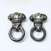 Vintage Earrings, Clip On Earrings, Door Knocker Earrings, Retro Jewelry, Costume Jewelry, Vintage Jewelry, Statement Earrings, Silver Toned