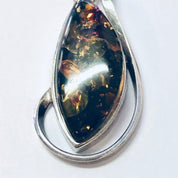 Vintage Pendant, Silver Pendant, Vintage Necklace, Amber Pendant, Amber Jewelry, Unique Pendant, Vintage Jewelry, 925 Pendant, Yellow Orange