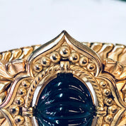 Vintage Bracelet, Gold Toned Bracelet, Unique Jewelry, Vintage Jewelry, Stretchy Bracelet, Small Bracelet, Gold, Blue, Purple, Cabochon,
