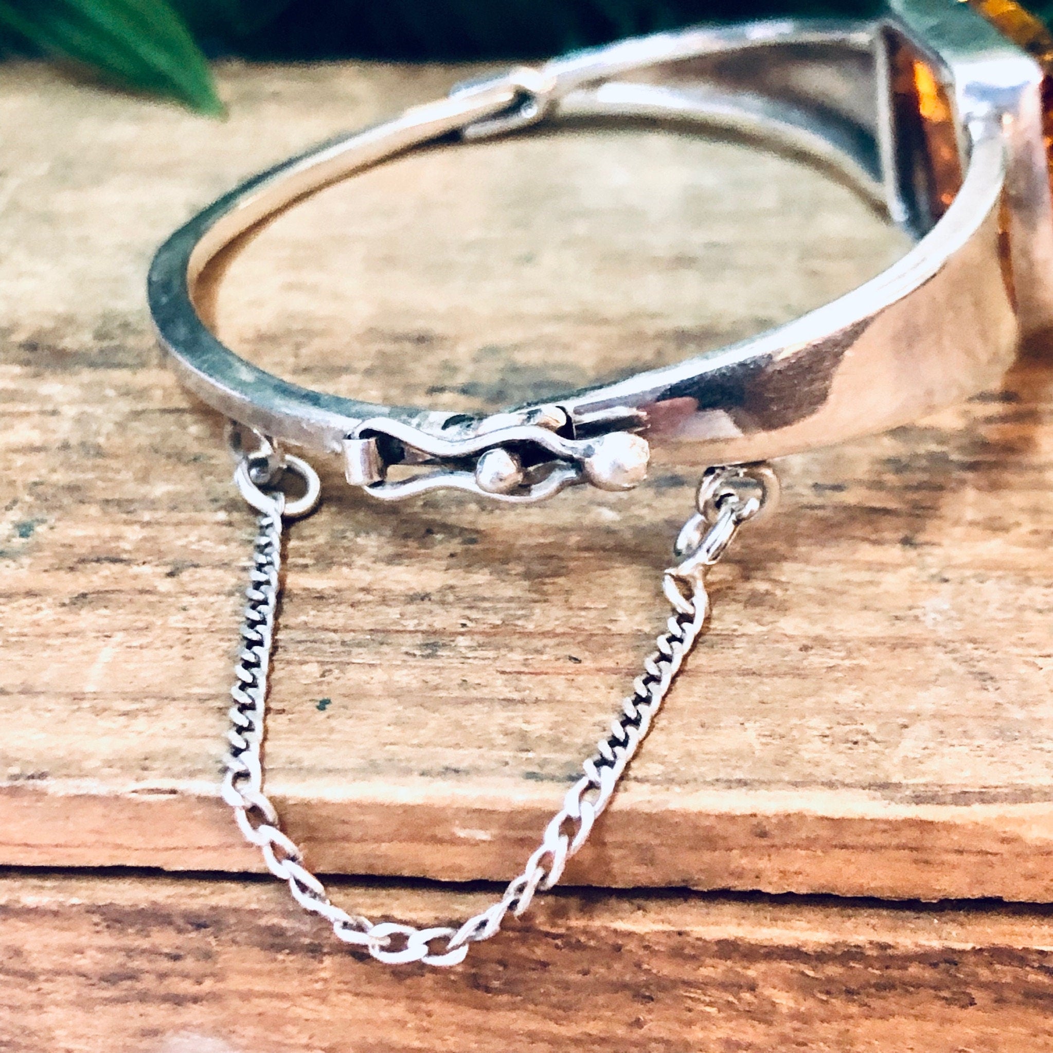 Vintage Bracelet, Bangle Bracelet, Amber Jewelry, Vintage Jewelry, Large Bracelet, Amber Bracelet, Simple Jewelry, Statement Piece, 925 Cuff