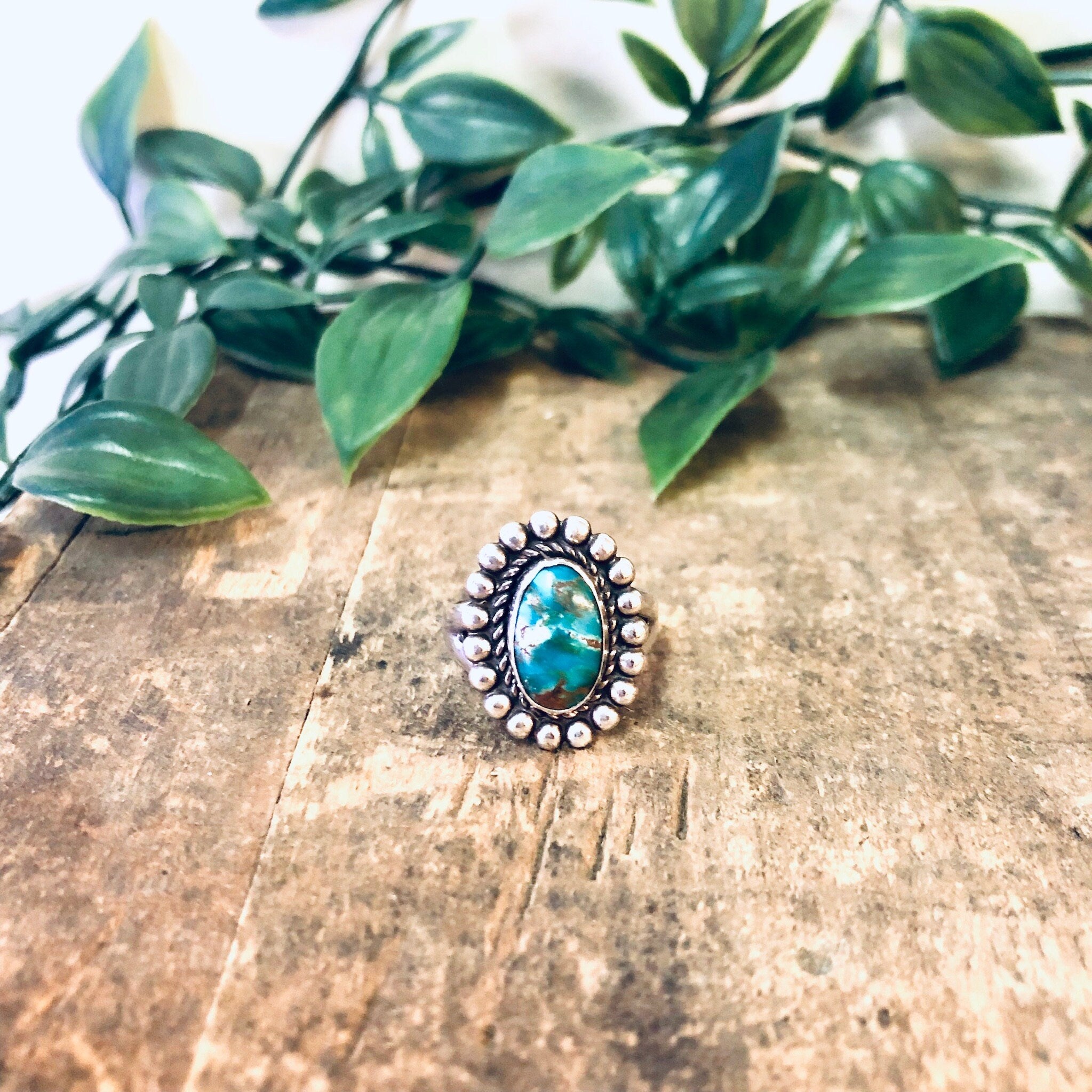 Vintage Ring, Silver Ring, Turquoise Ring, Southwestern Jewelry, Boho Jewelry, Bohemian Style, Vintage Jewelry, Unique Ring, Green, Blue,