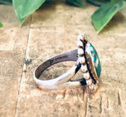 Vintage Ring, Silver Ring, Turquoise Ring, Southwestern Jewelry, Boho Jewelry, Bohemian Style, Vintage Jewelry, Unique Ring, Green, Blue,