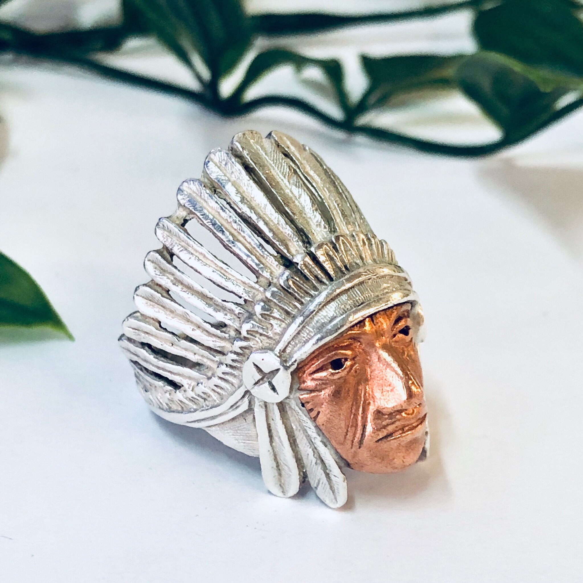 Vintage Ring, Silver Ring, Chief Ring, Native American Ring, Vintage Jewelry, Copper Ring, Large Ring, Statement Jewelry, 925 Ring, Silver