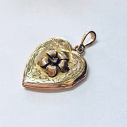 Vintage Locket, 10K Gold Locket, Flower Locket, Heart Locket, Gold Jewelry, Vintage Jewelry, Etched Locket, Vintage Pendant, Locket Pendant