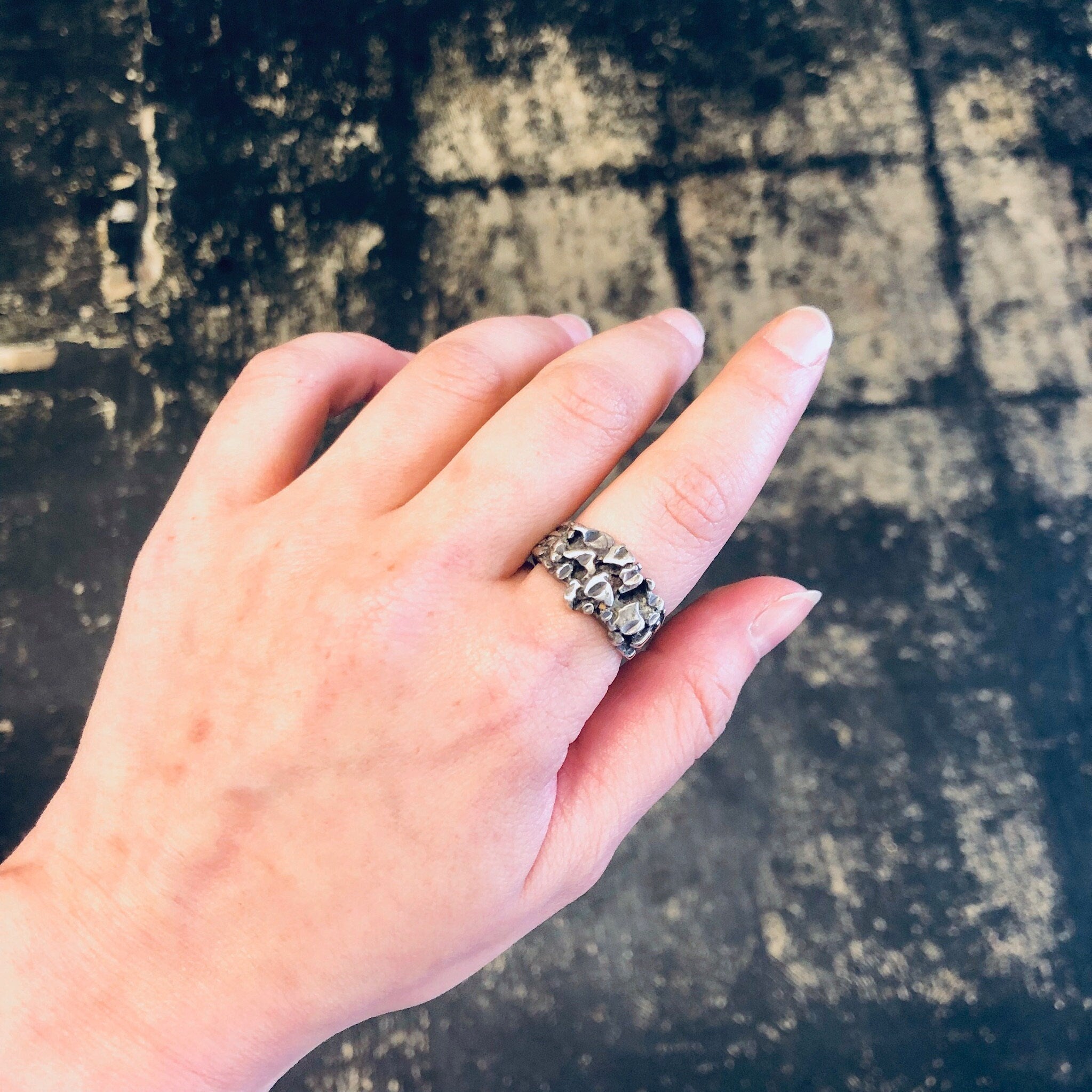 Vintage Ring, Silver Ring, Nugget Ring, Statement Jewelry, Silver Jewelry, Unique Jewelry, Silver Nugget Ring, Large Ring, Vintage Jewelry