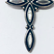 Vintage Cross, Cross Pendant, Silver Cross, Vintage Pendant, Abalone Shell, Abalone Jewelry, Religious Jewelry, Religious Necklace, Vintage
