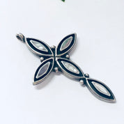Vintage Cross, Cross Pendant, Silver Cross, Vintage Pendant, Abalone Shell, Abalone Jewelry, Religious Jewelry, Religious Necklace, Vintage