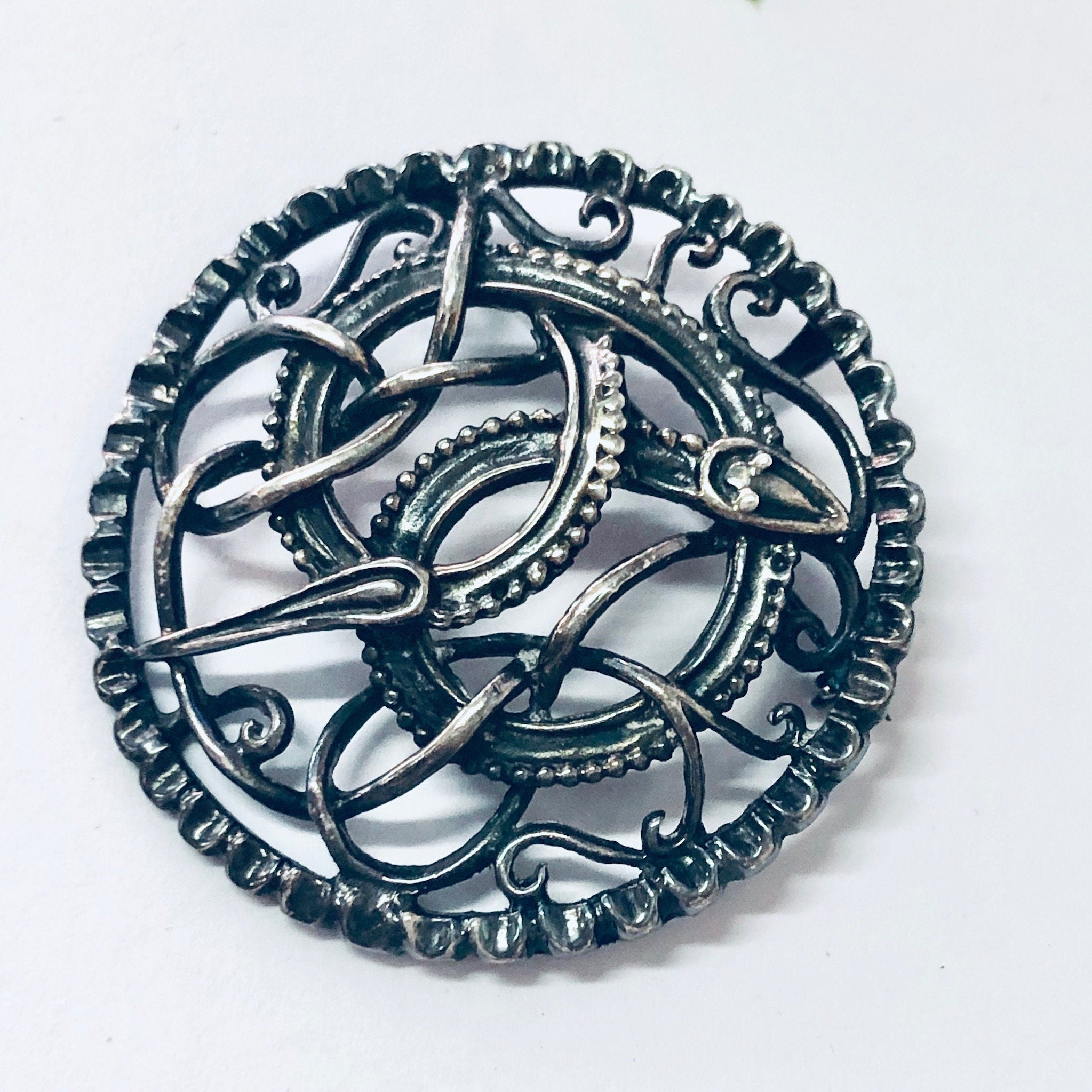 Vintage Pendant, Vintage Brooch, Snake Pendant, Snake Brooch, Vintage Jewelry, Silver Jewelry, Celtic Snake, Unique Jewelry, Vintage Pin