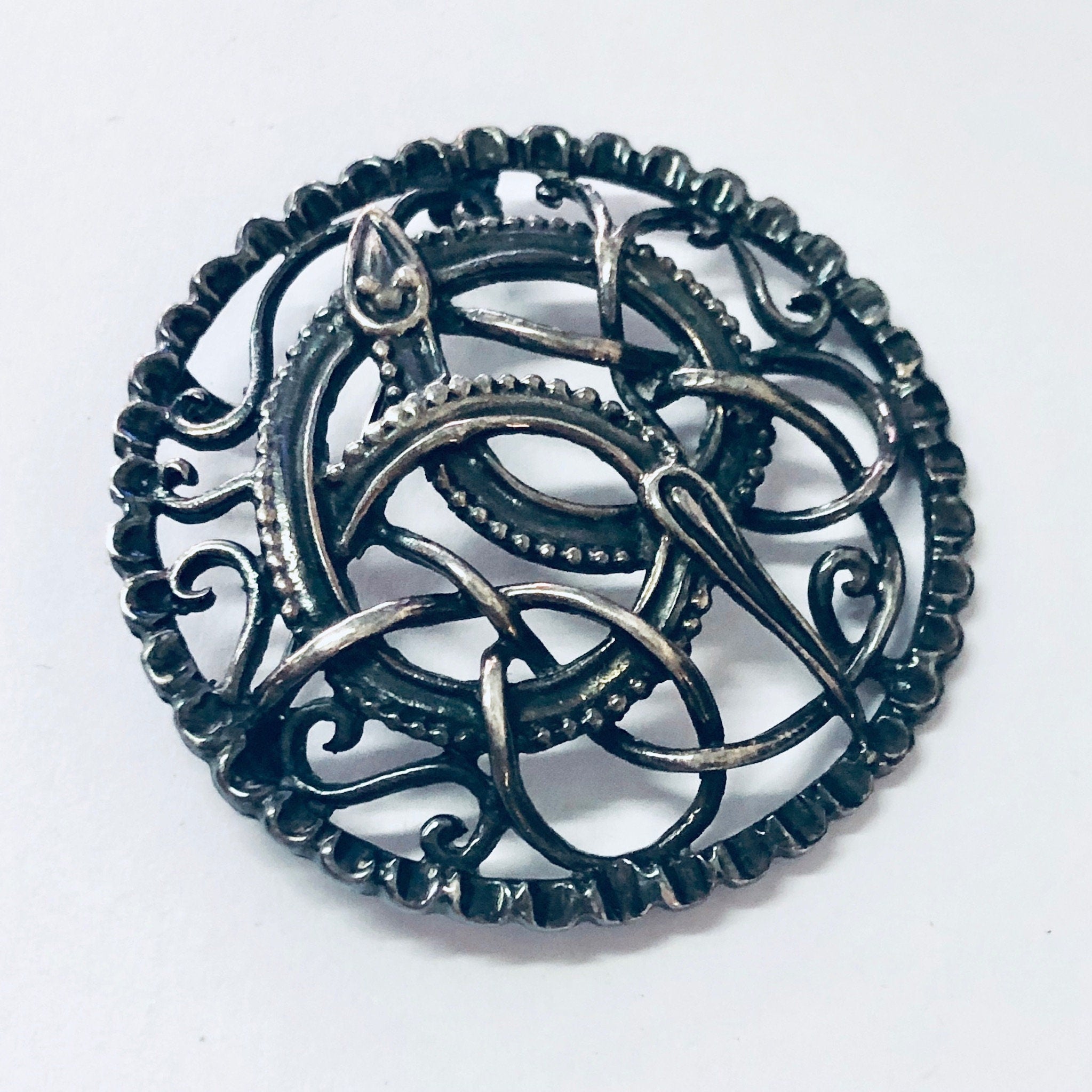 Vintage Pendant, Vintage Brooch, Snake Pendant, Snake Brooch, Vintage Jewelry, Silver Jewelry, Celtic Snake, Unique Jewelry, Vintage Pin