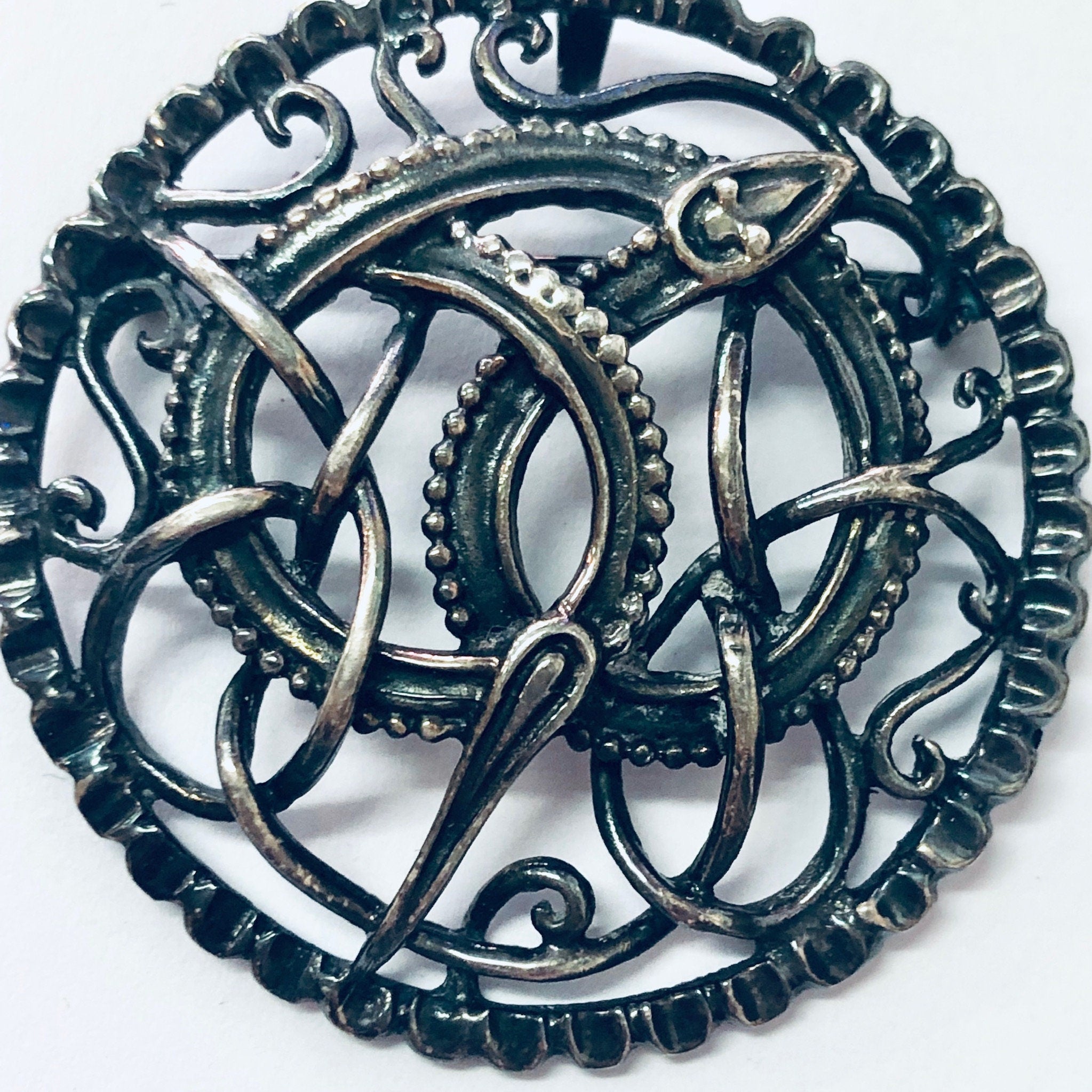 Vintage Pendant, Vintage Brooch, Snake Pendant, Snake Brooch, Vintage Jewelry, Silver Jewelry, Celtic Snake, Unique Jewelry, Vintage Pin