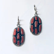 Vintage Earrings, Silver Earrings, Coral Jewelry, Coral Earrings, Vintage Jewelry, Pierced Ears, Southwestern Style, Boho Jewelry, Bohemian