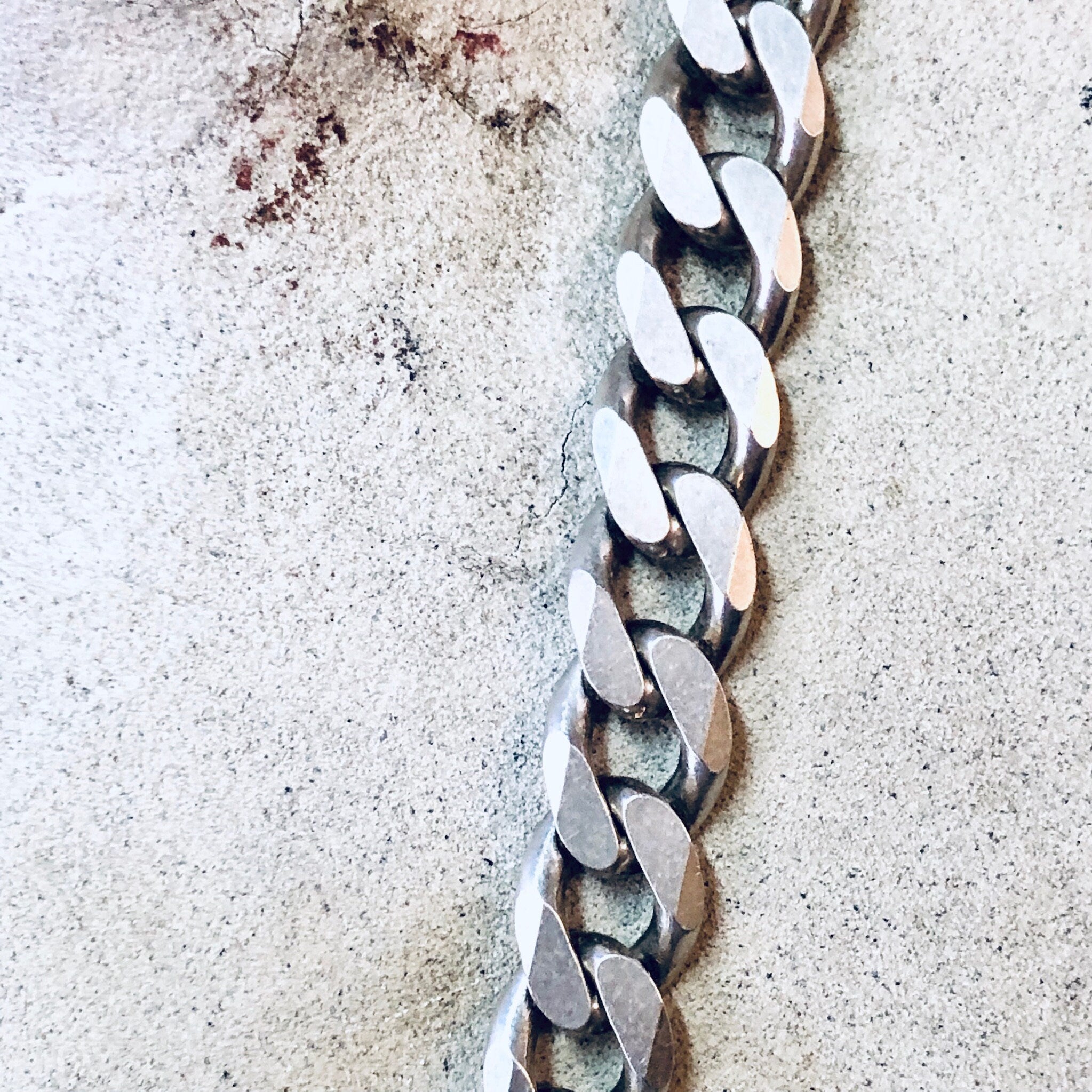 Vintage Chain, Silver Chain, Cuban Link Chain, Heavy Chain, Statement Jewelry, Vintage Jewelry, Unique Necklace, Vintage Necklace, 925 Chain