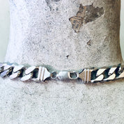 Vintage Chain, Silver Chain, Cuban Link Chain, Heavy Chain, Statement Jewelry, Vintage Jewelry, Unique Necklace, Vintage Necklace, 925 Chain