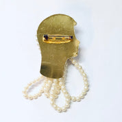 Vintage Brooch, Vintage Pin, Unique Brooch, Vintage Jewelry, Costume Jewelry, Beaded Brooch, Face Pin, Lady Face, Flapper Brooch, Pretty Pin