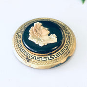Vintage Brooch, Cameo Brooch, Gold Toned Brooch, Costume Jewelry, Statement Jewelry, Vintage Jewelry, Unique Cameo, Cameo Pin, Vintage Pin