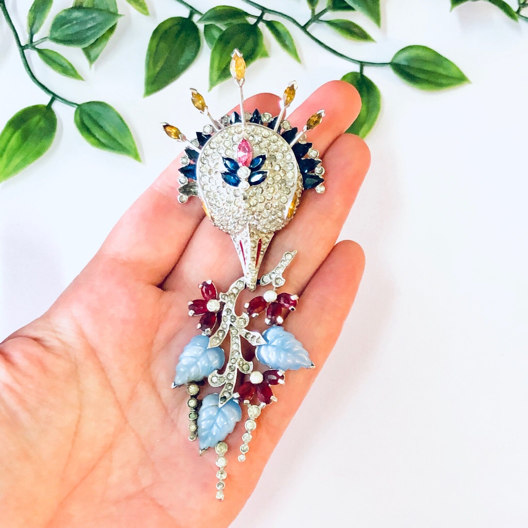 Vintage Mazer Brooch, Rhinestone Mazer Brooch, Vintage Pin, Designer Brooch, Signed Mazer Brooch, Rhinestone Jewelry, Vintage Jewelry, Mazer