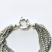 Vintage Bracelet, Silver Bracelet, Chain Bracelet, Multi Stranded Bracelet, Ball Chain Bracelet, Vintage jewelry, Unique Bracelet, 925