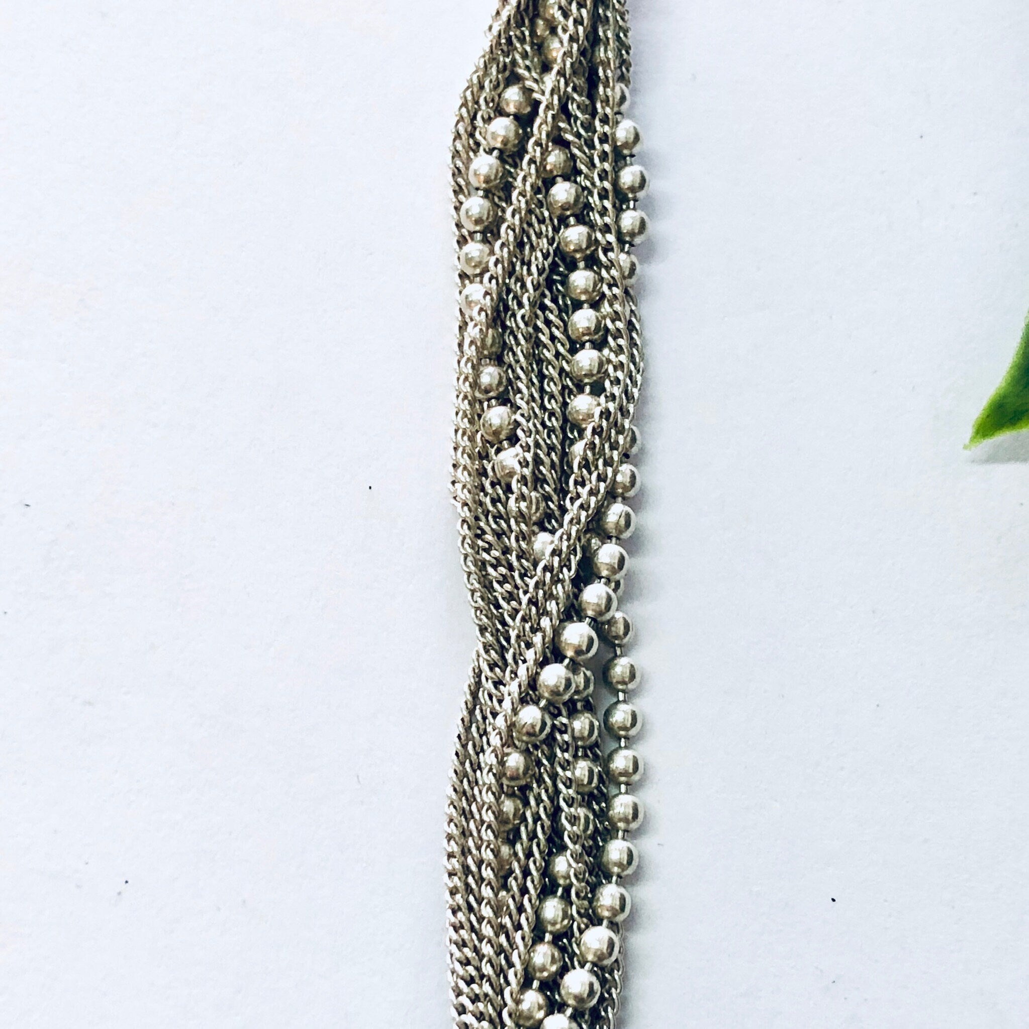 Vintage Bracelet, Silver Bracelet, Chain Bracelet, Multi Stranded Bracelet, Ball Chain Bracelet, Vintage jewelry, Unique Bracelet, 925