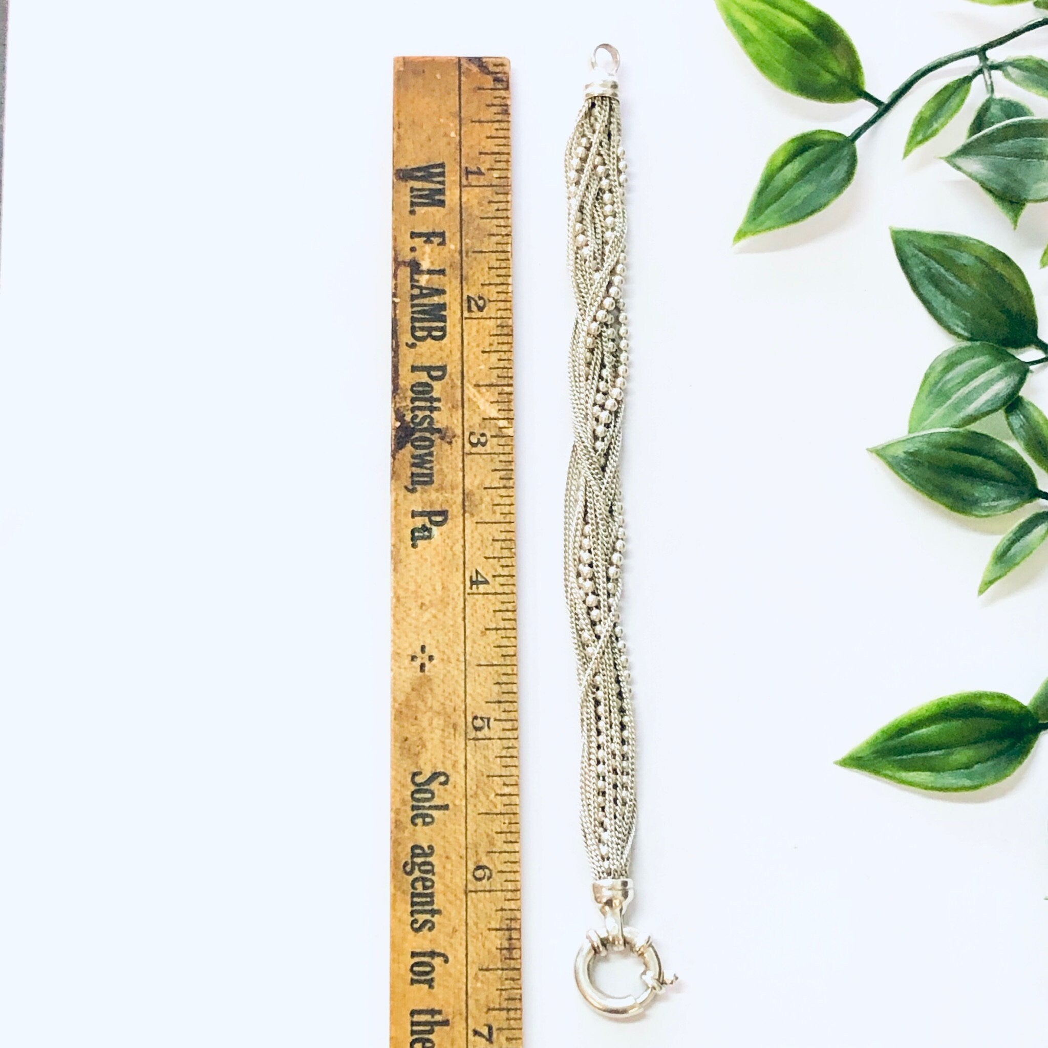Vintage Bracelet, Silver Bracelet, Chain Bracelet, Multi Stranded Bracelet, Ball Chain Bracelet, Vintage jewelry, Unique Bracelet, 925