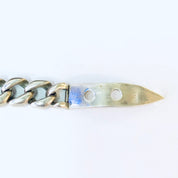 Vintage Bracelet, Silver Bracelet, Cuban Link Belt Bracelet, Buckle Bracelet, Hermes style, Cuban Link Chain, Thick Bracelet, Unique Jewelry