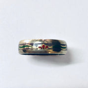 Vintage Ring, Cloissone Ring, Cloissone Jewelry, Thin Band Ring, Enamel Ring, Flower Design, Floral Ring, Vintage Jewelry, Copper Ring, Blue