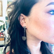 Vintage Earrings, Unique Jewelry, Silver Tone Earrings, Pierced Ears, Dangle Earrings, Statement Jewelry, Vintage Jewelry, Geometric Earring