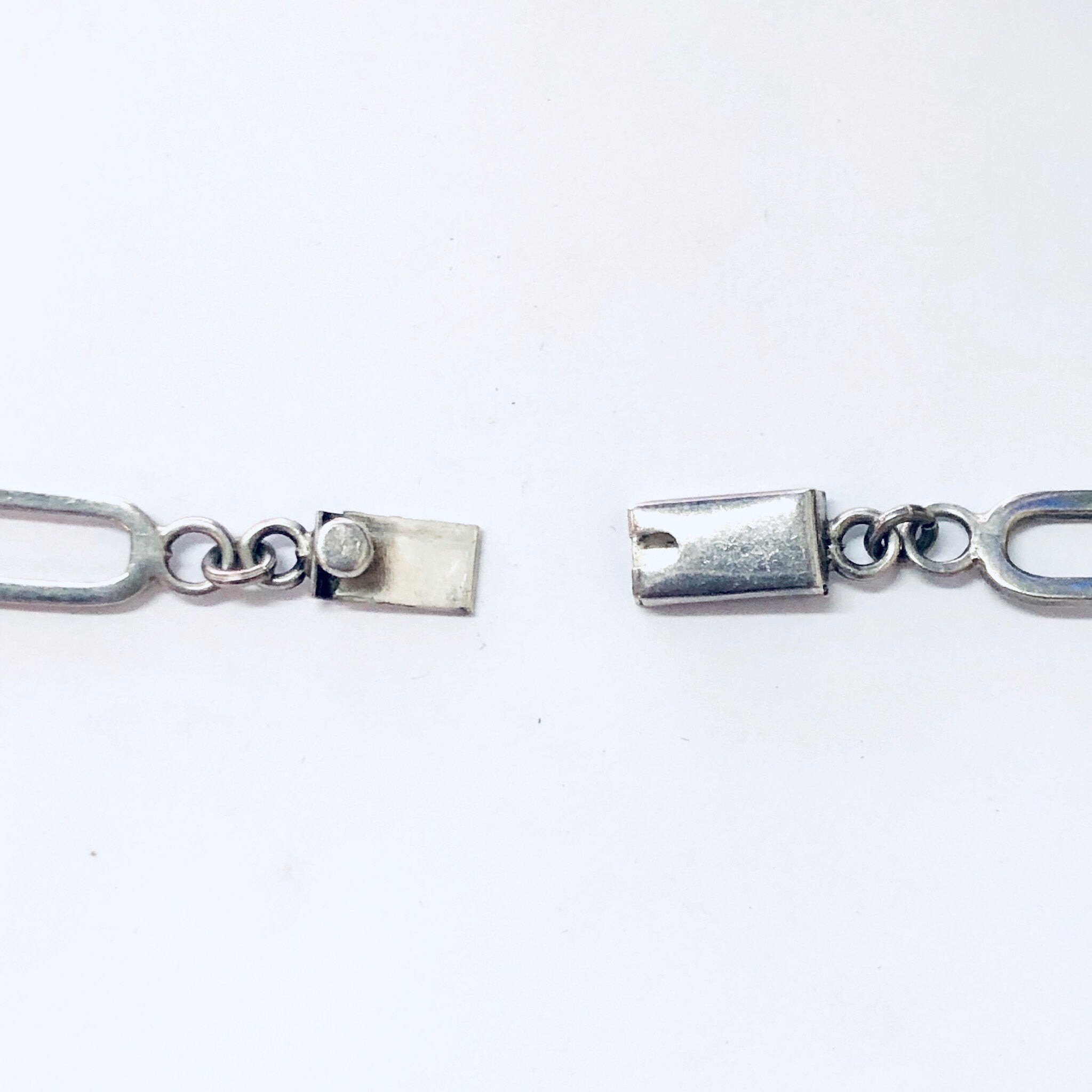 Vintage Necklace, Silver Necklace, Long Necklace, Long Chain, Vintage Jewelry, Geometric Jewelry, Unique Necklace, Square Shapes, 925 Chain