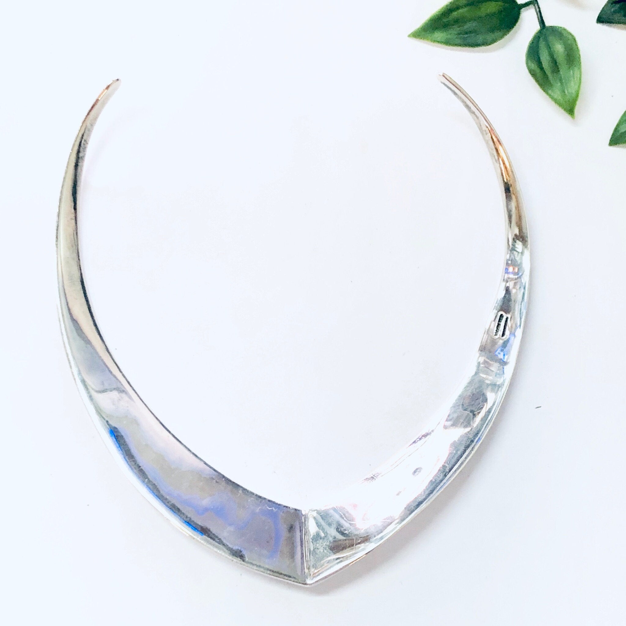 Vintage Necklace, Vintage Choker, Silver Choker, Unique Jewelry, Vintage Jewelry, Sterling Choker, Bib Necklace, 925 Necklace, Gift Idea