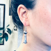 Vintage Earrings, Silver Earrings, Squash Blossom Earrings, Unique Jewelry, Vintage Jewelry, Dangle Earrings, Pierced Ears, 925 Earrings,