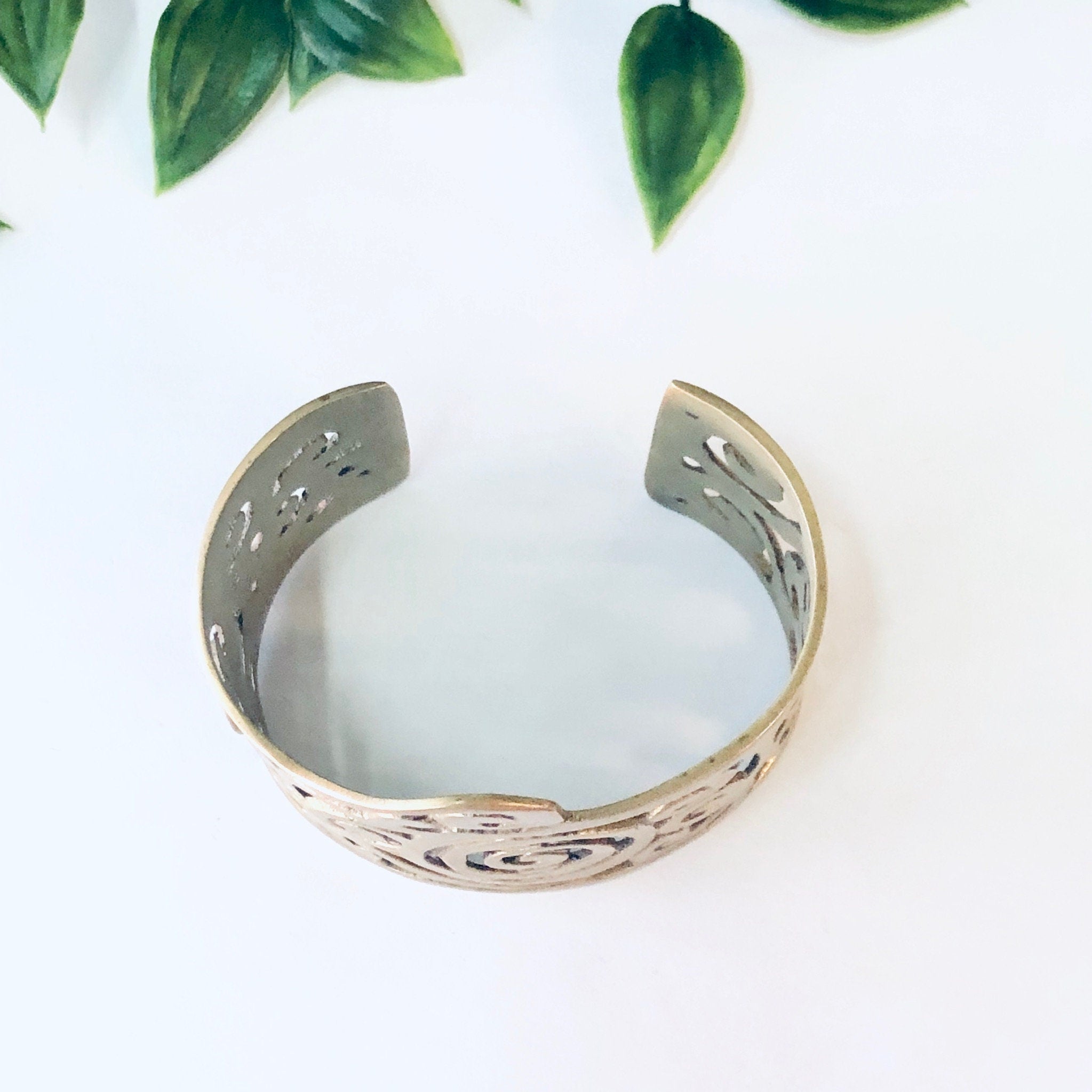 Vintage Bracelet, Brass Bracelet, Cuff Bracelet, Vintage Jewelry, Swirl Design, Unique Jewelry, Brass Jewelry, Cut Out Bracelet, Whimsical
