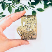 Vintage Bracelet, Brass Bracelet, Cuff Bracelet, Vintage Jewelry, Swirl Design, Unique Jewelry, Brass Jewelry, Cut Out Bracelet, Whimsical