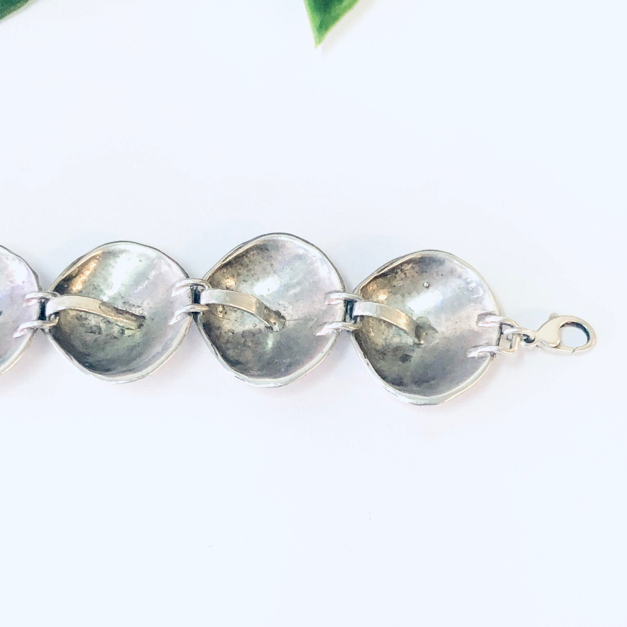 Vintage Bracelet, Link Bracelet, Silver Bracelet, Shell Design Bracelet, Small Bracelet, Vintage Jewelry, Unique Style, Unique Design, 925