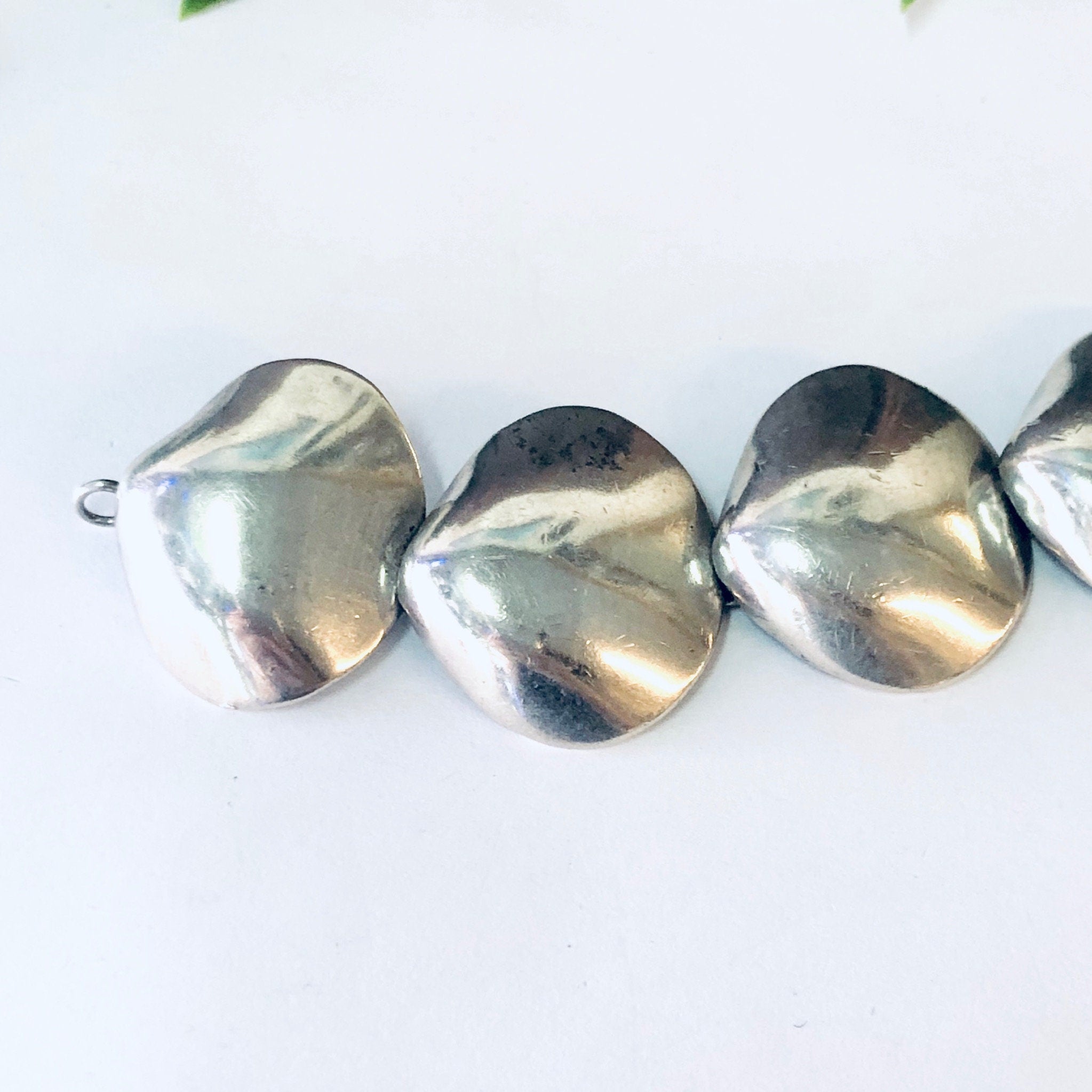 Vintage Bracelet, Link Bracelet, Silver Bracelet, Shell Design Bracelet, Small Bracelet, Vintage Jewelry, Unique Style, Unique Design, 925