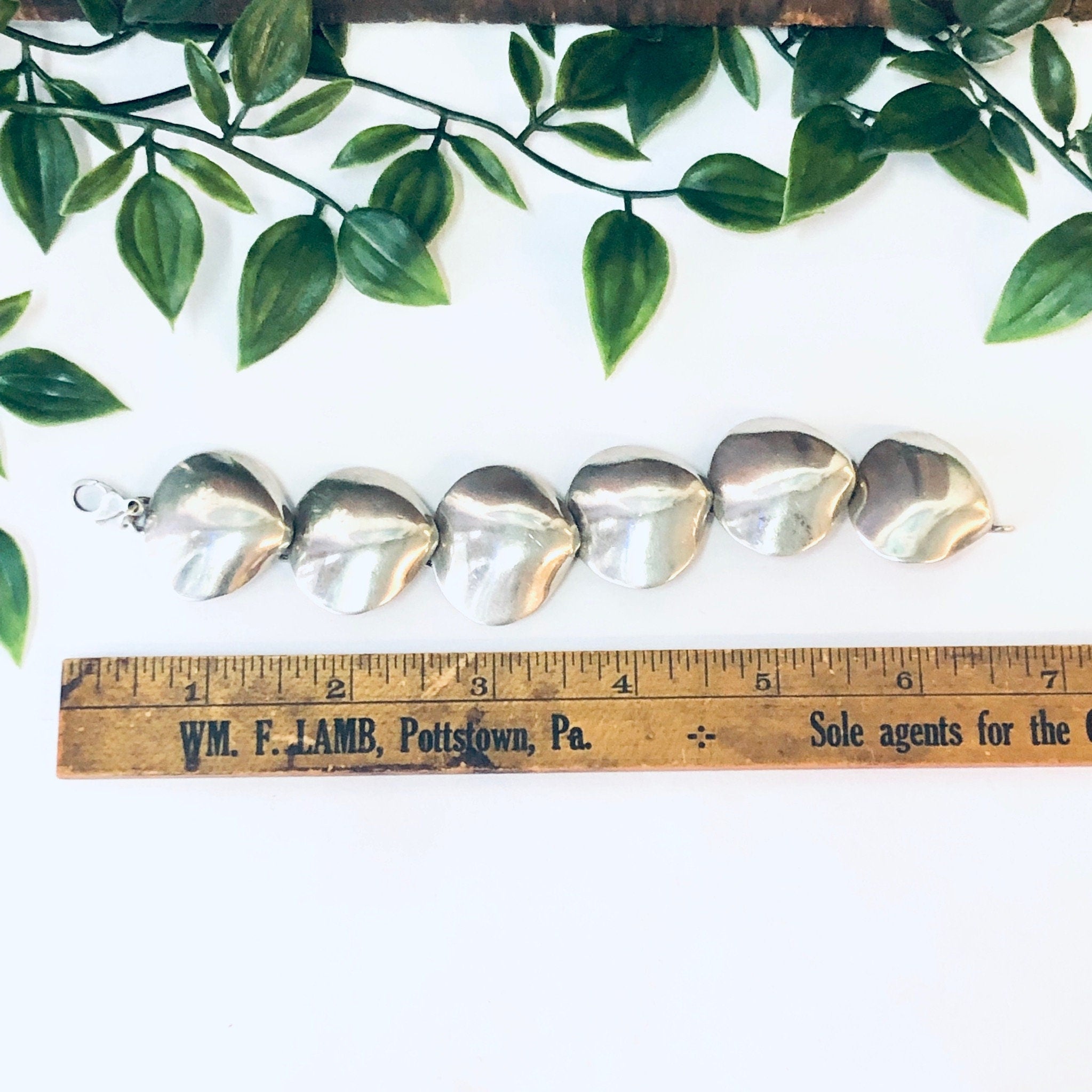 Vintage Bracelet, Link Bracelet, Silver Bracelet, Shell Design Bracelet, Small Bracelet, Vintage Jewelry, Unique Style, Unique Design, 925
