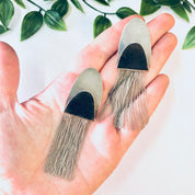Vintage Earrings, Clip On Earrings, Fringe Earrings, Fringe Jewelry, Unique Jewelry, Silver Earrings, Made in Italy, Unique Design, 925