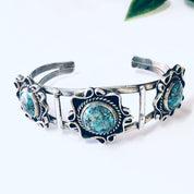 Vintage Bracelet, Silver Bracelet, Cuff Bracelet, Southwestern Style, Boho Jewelry, Bohemian Bracelet, Turquoise Cuff, Blue Stones, 925 Cuff