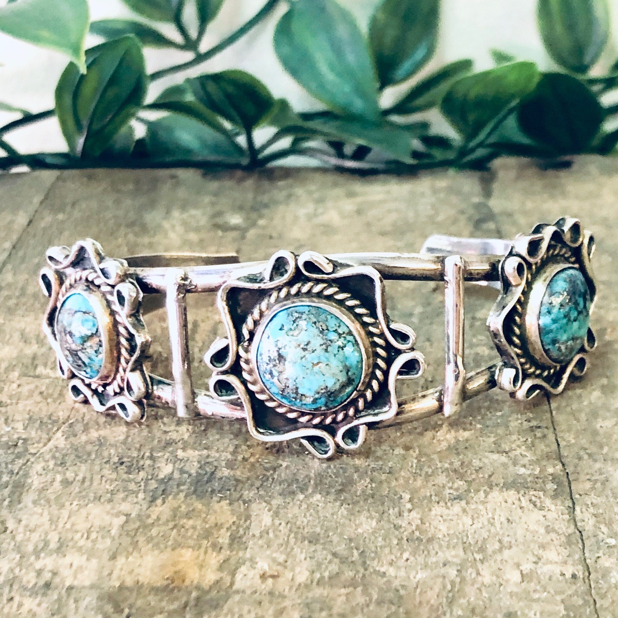 Vintage Bracelet, Silver Bracelet, Cuff Bracelet, Southwestern Style, Boho Jewelry, Bohemian Bracelet, Turquoise Cuff, Blue Stones, 925 Cuff