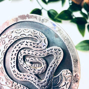Vintage Pendant, Silver Pendant, Snake Jewelry, Dragon Jewelry, Large Pendant, Vintage Necklace, Unique Jewelry, Round Pendant, 925 Pendant