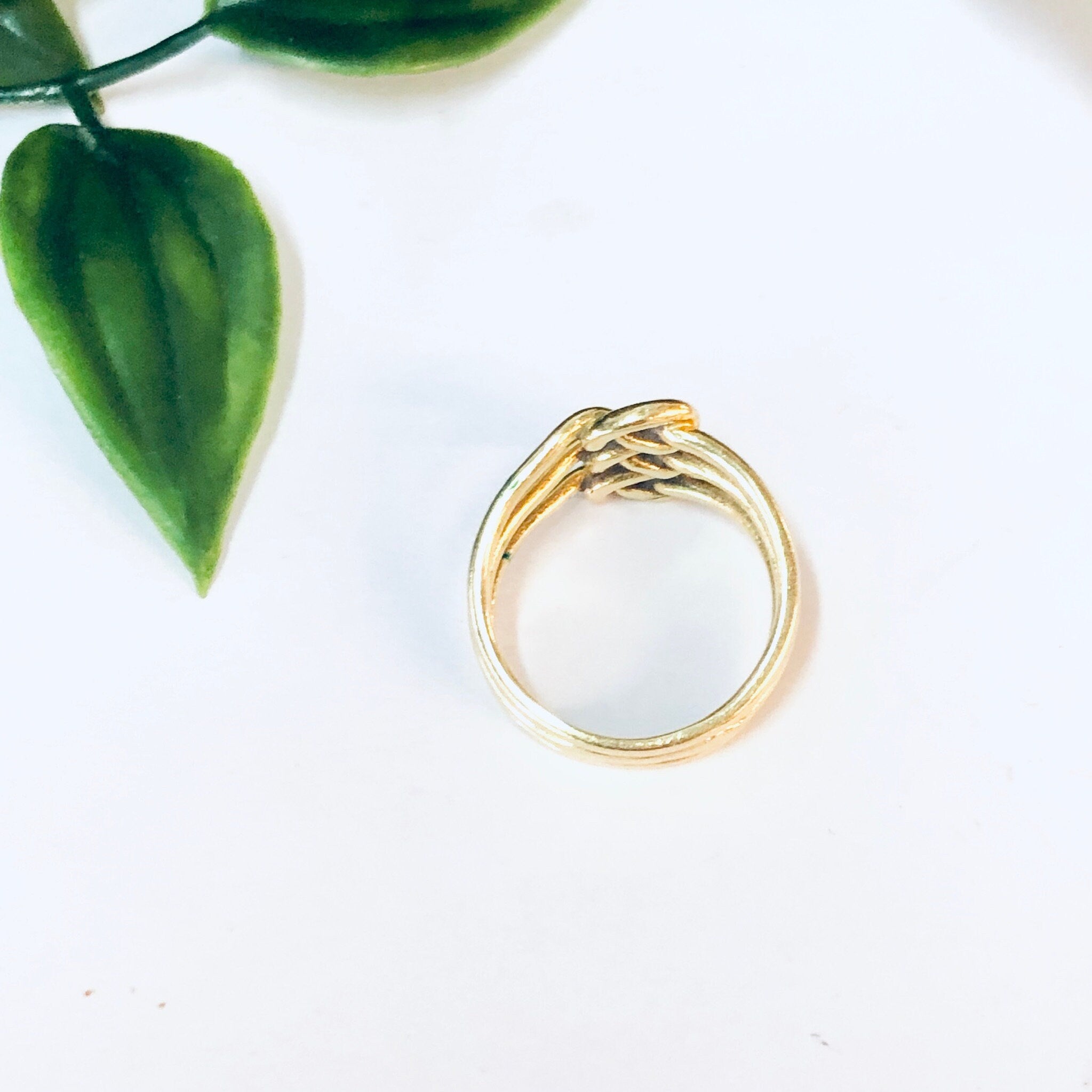 Vintage Ring, Gold Ring, 18K Gold, 18K Yellow Gold, Yellow Gold Ring, Knot Ring, Three Band Ring, Vintage Jewelry, Unique Jewelry, 18K Gold